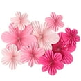 thumbnail image 1 of 9 piezas de flores de papel colgantes, decoraciones de flores de papel para pared, abanicos de flores de papel, decoración de fondo floral de papel, abanicos de papel, decoración de aula, 1 of 7