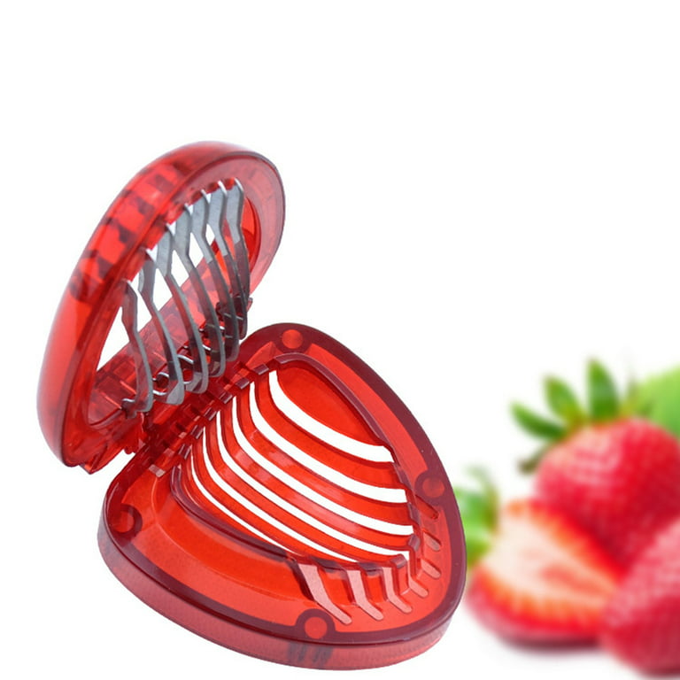 Solid Color Stainless Steel Strawberry Fruit Vegetable Cup Slicer