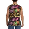 thumbnail image 4 of Bixox Men's Happy New Year 2023 Printed Shirt Sleeveless Fitness Tank Top-Large, 4 of 7