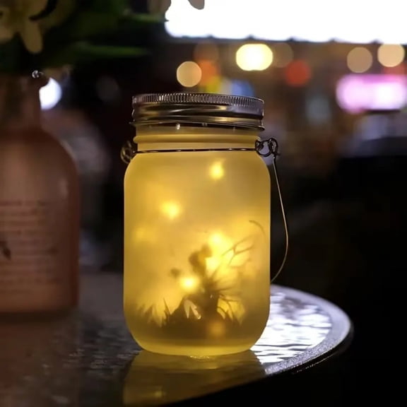 Mason Jar Night Light, Decorative LED Jar Light for Home and Outdoor Decoration
