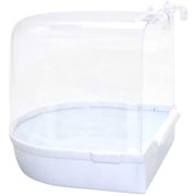 JosLiki Caged Bird Bath Multi Cage Bird Bath Covered for Small Brids Canary Budgies Parrot
