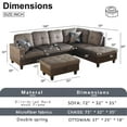 thumbnail image 2 of PonLiving 3 PCS Living Room Set, Sectional Sofa Set, Sectional Sofa in Home, with Storage Ottoman and Matching Pillows (Right Hand Facing, Espresso 1), 2 of 12