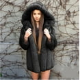thumbnail image 2 of Black and Friday Deals 2023 Lindreshi Winter Coats for Women 2023 Trendy Womens Ladies Warm Artificial Plush Coat Jacket Winter Jacket Hood Outerwear, 2 of 5