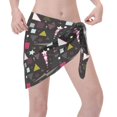 thumbnail image 3 of KLL Colorful Geometry Print Women's Sarong Coverups Short Bathing Suit Wrap Skirt Beach Wrap Swimsuit Cover Ups, 3 of 6