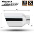 thumbnail image 3 of M-AUTO 5Inch Inlet 8Inch Outlet Stainless Steel 15"Exhaust Muffler Tip Straight-Through Slant Cut Roll Tip,Chrome, 3 of 10
