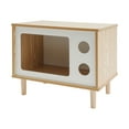 thumbnail image 4 of Cat House, Floorstanding Cat Bed Indoor, Modern TV-Shaped Cat Shelter 19.7*11.4*15.7in(Walnut, White), 4 of 23