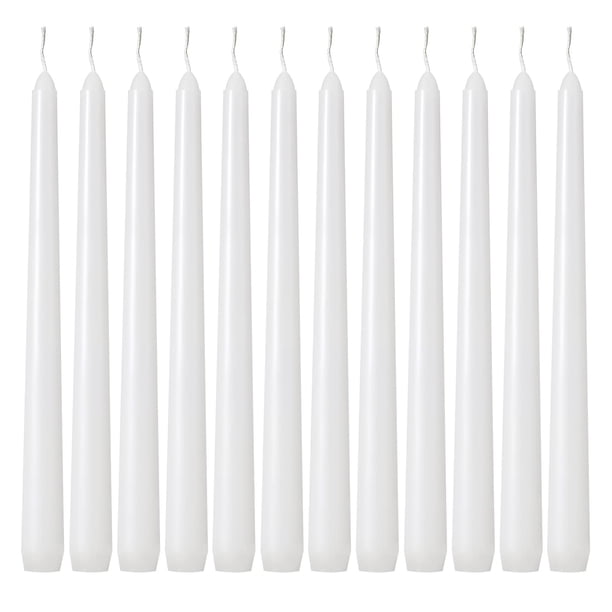 Velas cónicas Kedtui, 25 cm (altura), sin goteo, color blanco sin perfume, 24 unidades