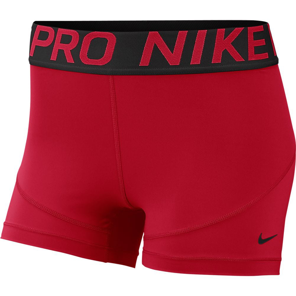 womens red nike pro shorts