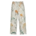 thumbnail image 3 of Kids' Pajama Pants Soft Relaxed Fit Sleep Pants Lounge Pants with Pockets Green and Orange Small Flowers Small, 3 of 9