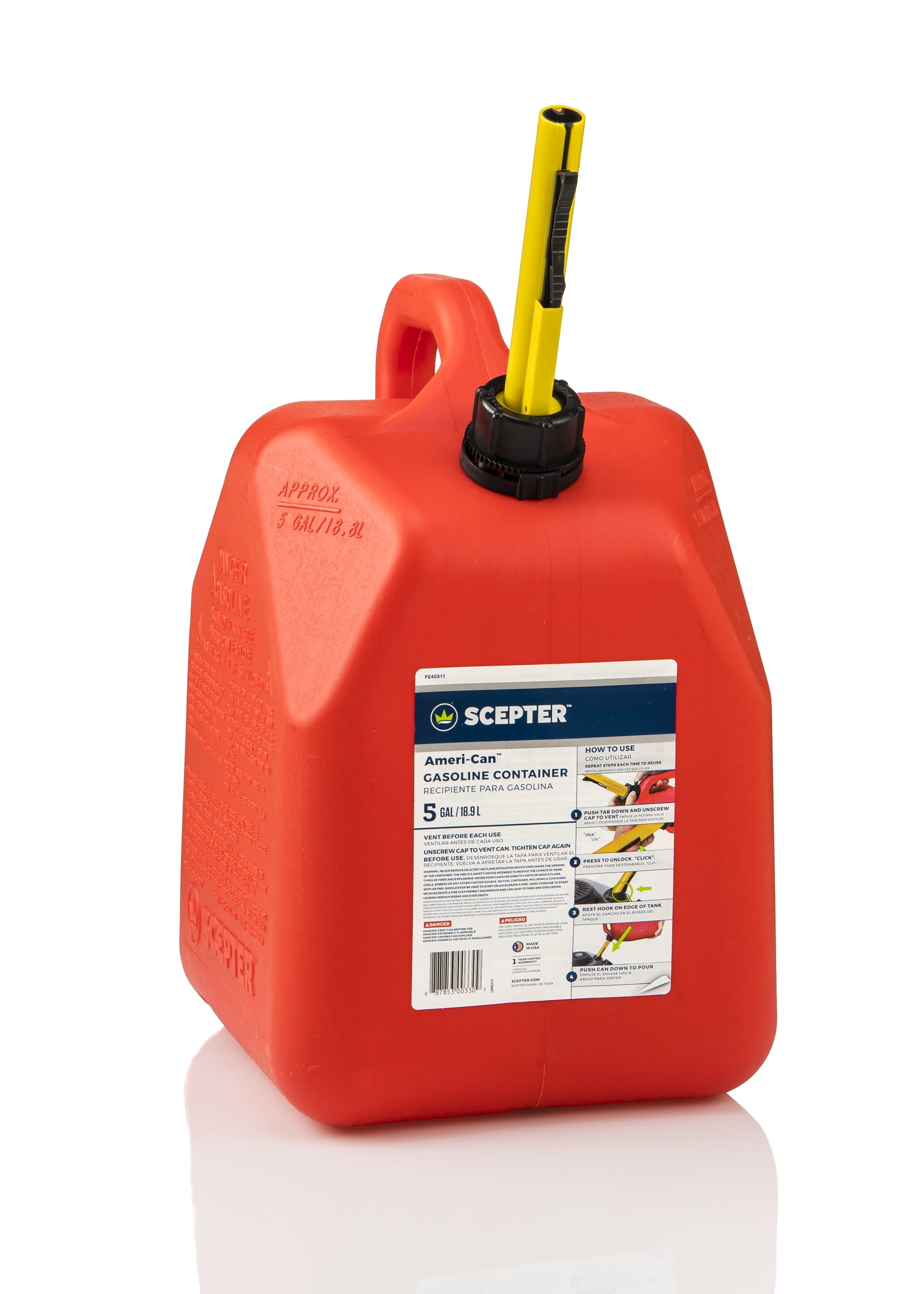EAGLE MFG NEW OPENED BOX 3.78 LITERS UI-10 S SAFETY GAS CAN 1 GALLON 