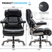 Big and Tall Office Chair 700lbs, High Back Executive Desk Chair with Adjustable 3D Arms&Lumbar Support for Back Pain, Heavy Duty Computer Chair with Strong Mental Base&Dual Rubber Wheels