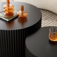 thumbnail image 4 of GZXS Modern Fluted Nesting Coffee Table Set of 2 - No Assembly Needed, Black Round Side Tables for Living Room (23.6" & 18.9"), 4 of 8