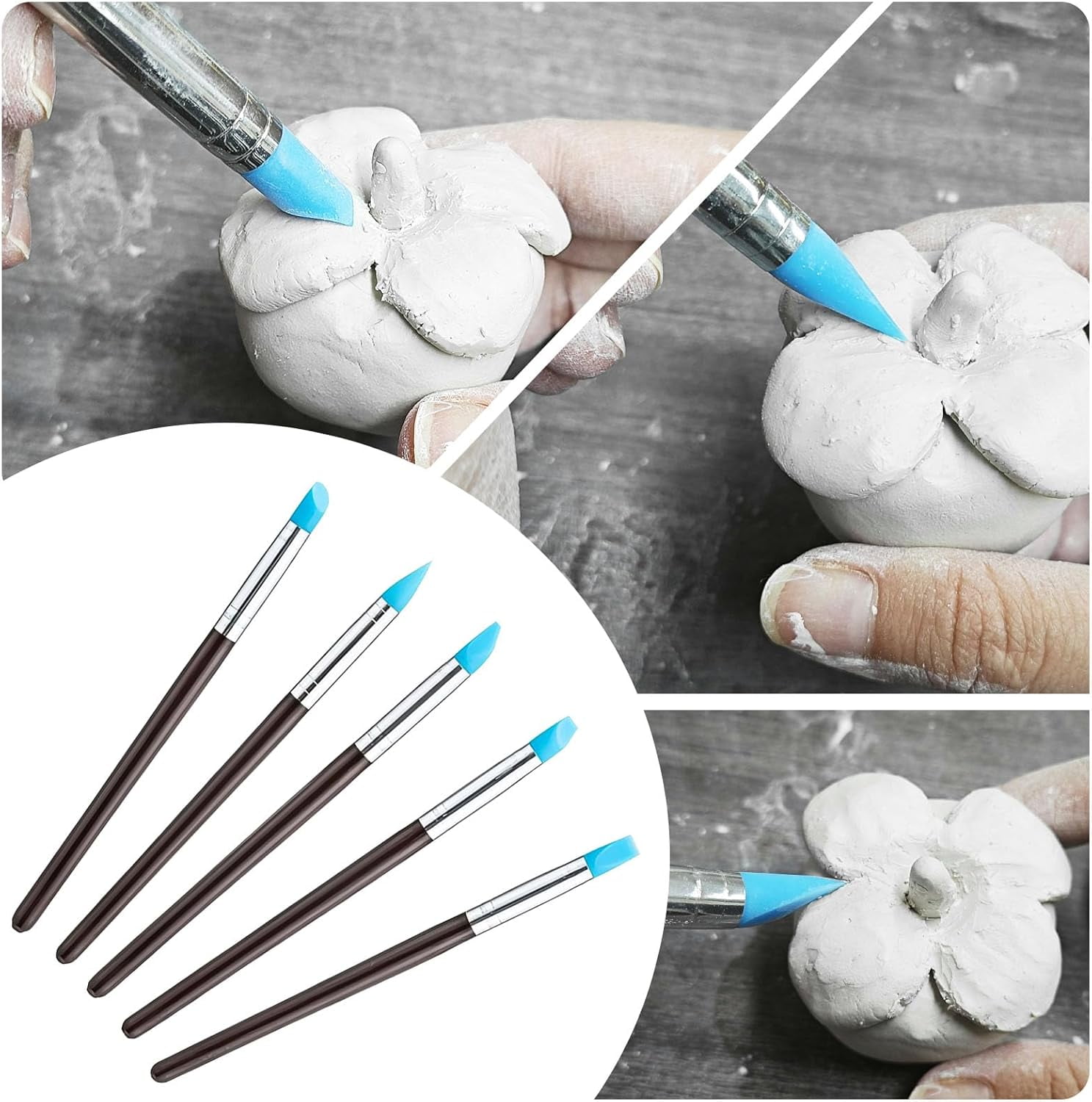 100ml Air Dry Clay Glaze and 29pcs Clay tools kit, Matte Clay Varnish Protects Clay from Surface Wear, Pottery Tools Can be Used for Stippling, Carving, Molding, and Shaping Clay Crafts(Matte)