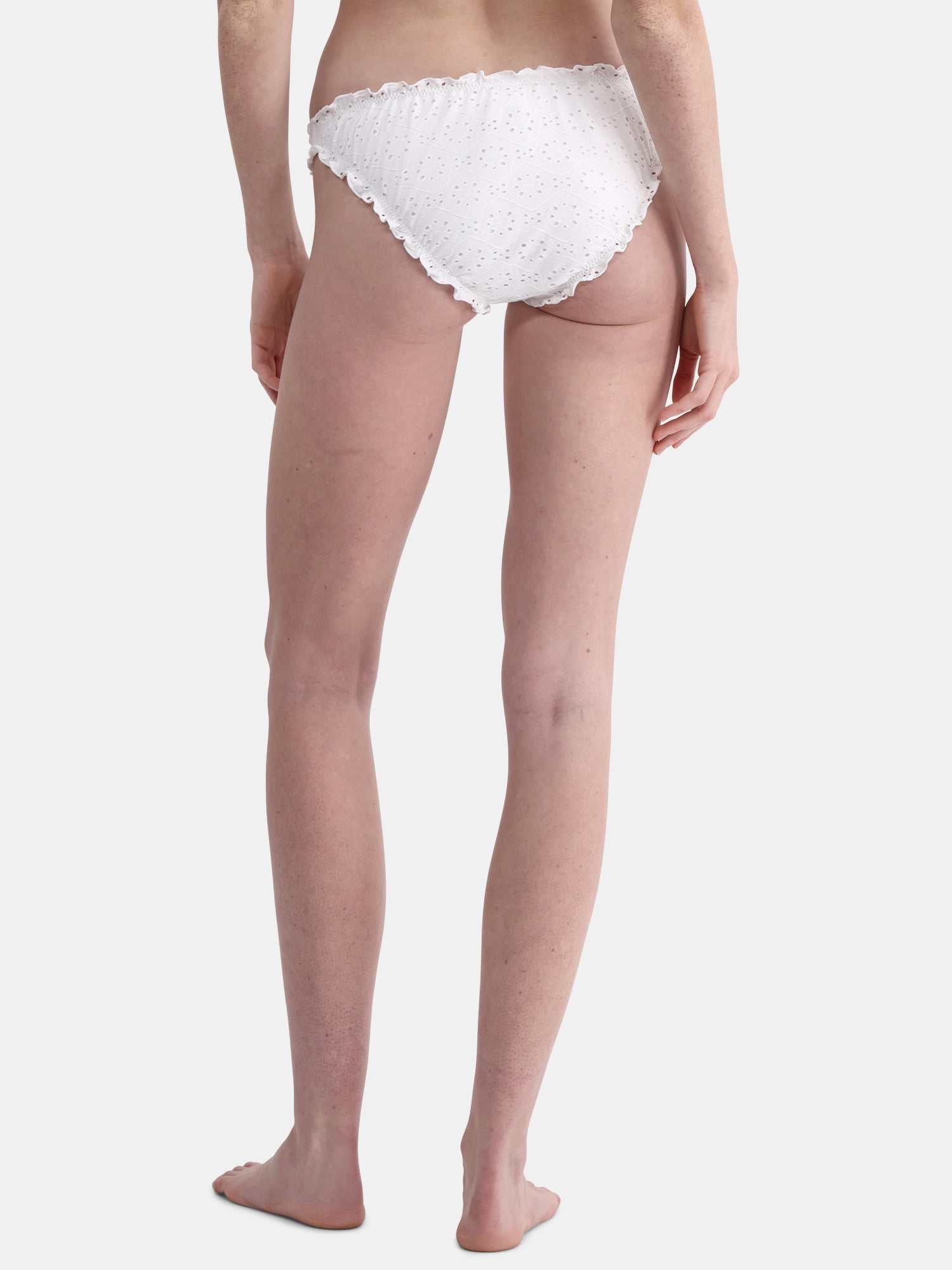 No Boundaries White Eyelet Swim Bottoms, Women's