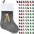thumbnail image 2 of HOME'S FRIEND Christmas Stockings with Letters, 18 Inch Plush Monogram Christmas Stockings,Name Initial Large Embroidered Stockings,Christmas Tree Dec, 2 of 4
