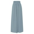 thumbnail image 6 of Womens Flowy Wide Leg Palazzo Pants High Waisted Drawstring Lounge Pant Smocked Pleated Loose Fit Casual Pockets Trousers, 6 of 7