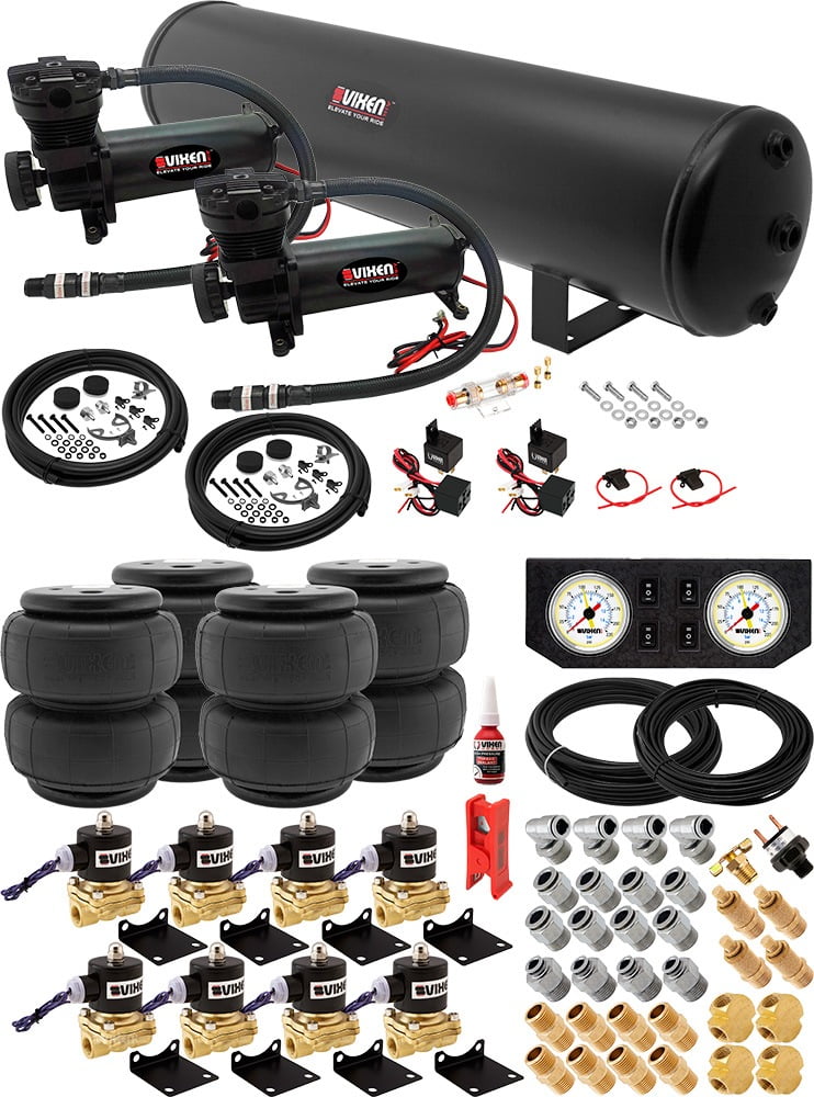Vixen Air Suspension Kit for Truck/Car Bag/Air Ride/Spring. On Board System Dual 200psi