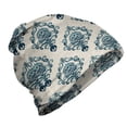 thumbnail image 1 of Damask Unisex Beanie, Nostalgic Baroque Blooms, Hiking Outdoors, Tan Petrol Blue, by Ambesonne, 1 of 1