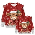 thumbnail image 5 of Garronmavis Christmas Highland Cow Toddler Girl Sweatshirt 5T Stylish Ruffle Long Sleeve Girls Top Fashion Girls Pullover Crewneck Sweatshirt Warm Fall Winter Clothes for Outdoor Activities, 5 of 7