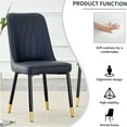 thumbnail image 4 of JERFIT Modern PU Leather Dining Chairs Set of 6, Upholstered Side Chairs with Black Metal Legs for Kitchen Restaurant Dining Room, 4 of 10