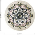 thumbnail image 3 of SKYSONIC Silent Wooden Round Wall Clock Mandala Flower Decoration Non Ticking Battery Operated Clocks for Home Office Living Room Bedroom, 3 of 3