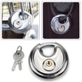 thumbnail image 3 of LEEYNEER 90mm Round Cake Lock Pure Copper Core Round Cake Lock Round Padlock Household Anti-Theft Anti-Rust Waterproof Home Lock Room Window Padlock Horizontal Lock, 3 of 7