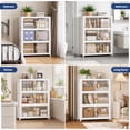 thumbnail image 5 of Collapsible Stackable 165QT Storage Bin with Lid, 3-Pack Rolling Cabinet with Doors for Closet & Home, White, 19.7"W x 12.6"D x 34"H, 5 of 7