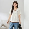 thumbnail image 2 of Fake two contrasting thin embroidered tops, 2 of 3