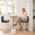 thumbnail image 5 of Homall Bar Stools Set of 2 Modern PU Leather Height Adjustable Swivel Barstools, Hydraulic Kitchen Counter Square Island BarStool With Back, Gray, 5 of 7