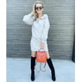 thumbnail image 6 of Women Casual V Neck Knit Mini Fall Sweater Dresses Long Sleeve Loose Fit Solid Color Ribbed Pullover Jumper Sweaters, 6 of 7