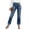 BU1, variant on Jeans for Women Trendy High Waisted Corssover Boyfriend Jeans Distressed Stretchy Slim Fit Denim Pants Yellow XS