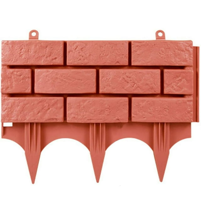 Garden Decoration, Garden Plastic Fence Edging Garden Edging Flower Border Fence Imitation Stone Effect Flower Bed Edging Plant Border Imitation Stone Brick, Card Slot