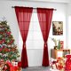 thumbnail image 2 of Cortina youleyar con bolsillo transparente para barra, 132 x 229 cm, color rojo, 2 of 8