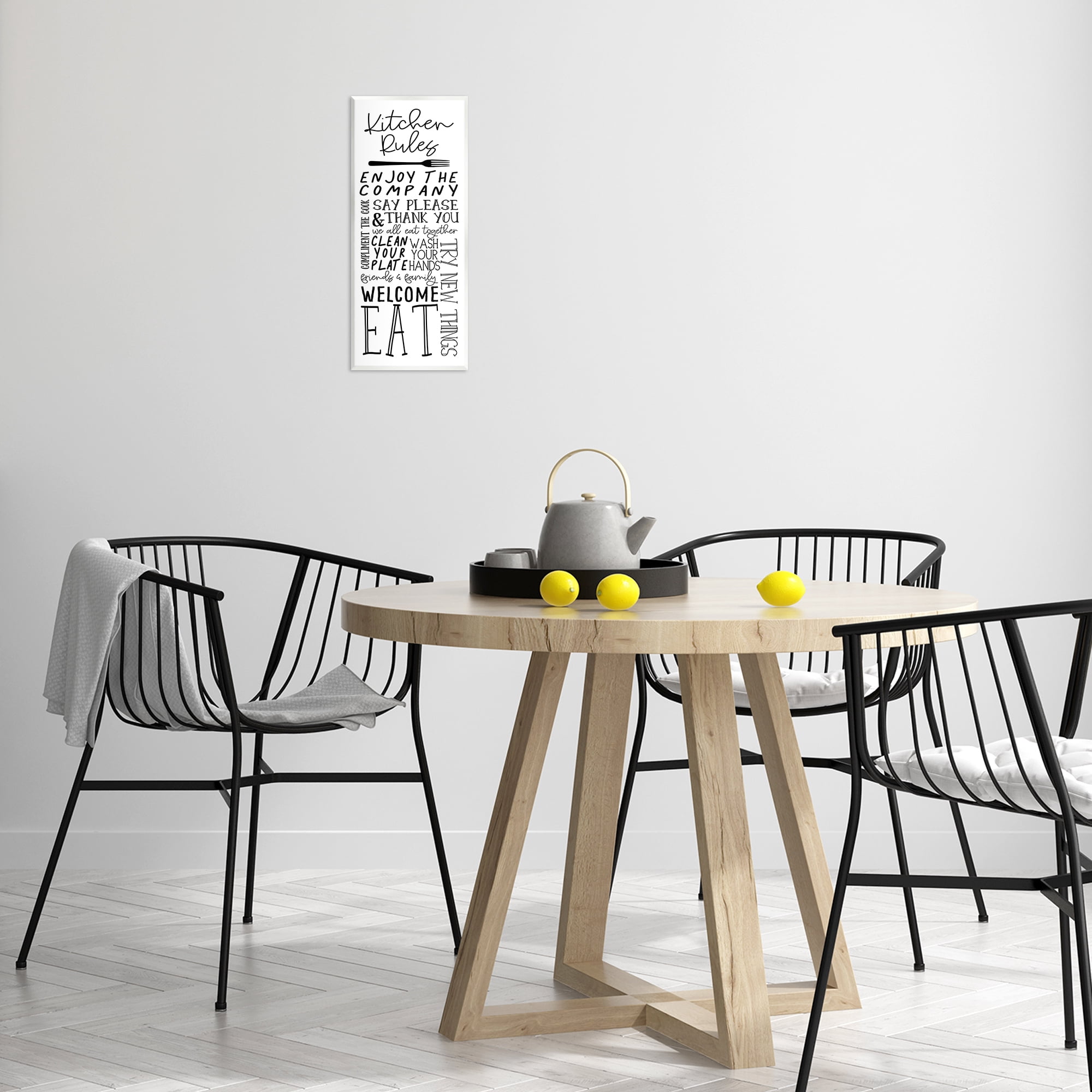 Stupell Industries Kitchen Rules Typography Food & Beverage Painting Unframed Art Print Wall Art, 7 x 17