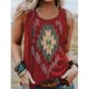 thumbnail image 2 of Camiseta sin mangas para mujer, cuello redondo, estampado elegante, correa ancha para el hombro, chaleco holgado sin mangas de verano, 2 of 6