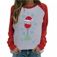 thumbnail image 1 of Tops for Women Spring Patchwork Fashion Printed Long Sleeves Round Neck Casual Lightweight Daily Work Holiday Blouses (Medium, Gray), 1 of 7