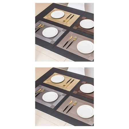 

2pcs Heat-resistant Placemat PVC Woven Washable Non-Slip Table Mat for Kitchen Dinning Table F024