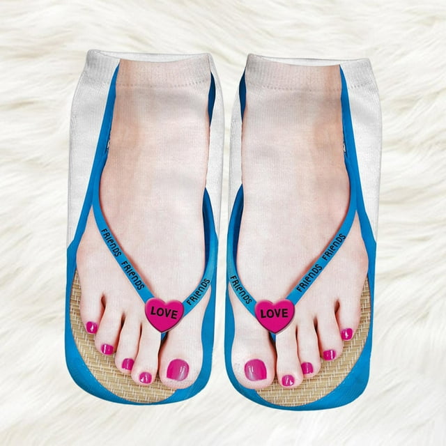 Calcetines divertidos Yinane con estampado de manicura calcetines tobilleros 3D estilo D