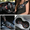 thumbnail image 3 of Yuyamidu American Flag Car Seat Cover Set of 15 Eagle Car Floor Mats Steering Wheel Cover Seat Belt Pads Cup Holder Handbrake Cover Gear Shift Cover, 4th of July Decor, 3 of 6