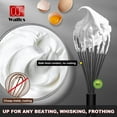 thumbnail image 3 of Set de 3 unidades de silicona y acero inoxidable Whisk Walfos, color negro, 3 of 9