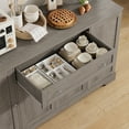 thumbnail image 3 of Homfa 54.3"W Kitchen Sideboard Cabinet with Drawer, 4 Door Buffet Storage Cabinet with Adjustable Shelves, Gray, 3 of 7
