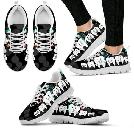 

Pink Dental Teeth Prints Casual Women Shoes Flats Sneakers Air Mesh Comfortable Ladies Footwer Cartoon Zapatos Mujer