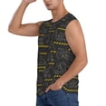 thumbnail image 3 of Lsque Retro Excavator Print Men's Cotton Blend Sleeveless Muscle Shirts (S-3XL)- Moisture Wicking, Odor Protection, UPF 30+,, 3 of 8