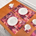 thumbnail image 3 of Wobogo Transparent Red Flowers Placemats Coasters Set of 2 Heat-resistant Non-slip Easy to Clean Square Dinner Plate Mat, 3 of 8