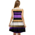 thumbnail image 4 of Ovzne Robes Grande Taille pour Femmes Rondes Robe Femme Décontractée Grande Taille Sans Manches Col Rond Rayé Robe Courte Grande Taille Liquidation, 4 of 5