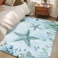 thumbnail image 4 of 3'x5' Area Rugs, Coastal Starfish Indoor Outdoor Area Rug for Living Room Bedroom, Nautical Coral Tropical Fish Seashells Washable Bathroom Rugs Kitchen Floor Carpet Mats Home Decor Aesthetic, 4 of 8