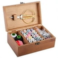 thumbnail image 1 of Caja de costura de madera Vintage multifunción, estuche de almacenamiento para hilo y aguja, herramienta para tejer y coser DIY, 1 of 8