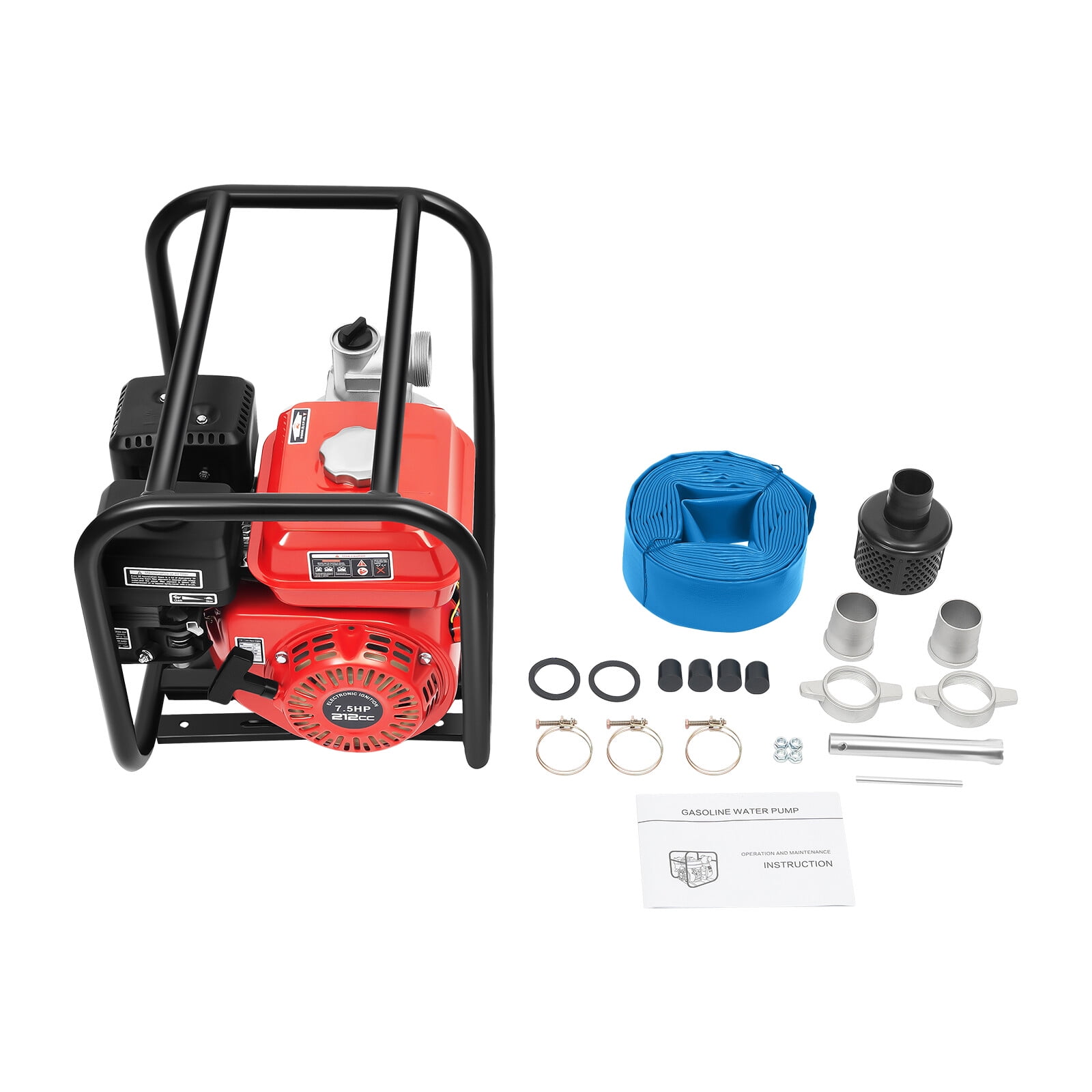 Gasoline Water Pump 7.5HP 212CC, High Pressure for Farm Irrigation Fire Rescue with 98ft Head 5H Run Time