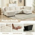 thumbnail image 6 of Villeston U-Shaped Sectional Sofa for Living Room, 4 Seat Sofa Couch with Double Chaise,Beige, 6 of 9