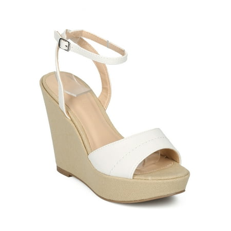 Diva Platform - Women Wild Diva Peach-07 Leatherette Open Toe Ankle Strap Platform Wedge Sandal